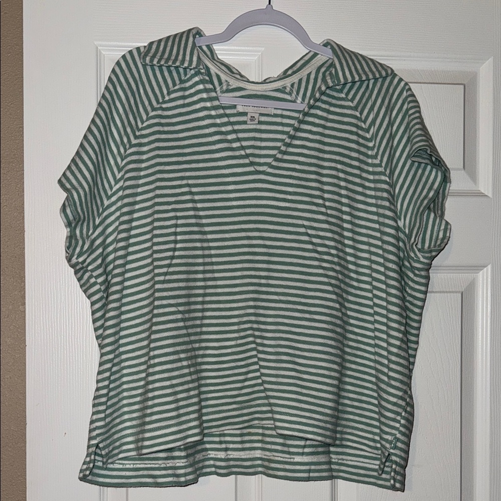 Chic Green Striped Women's Blouse